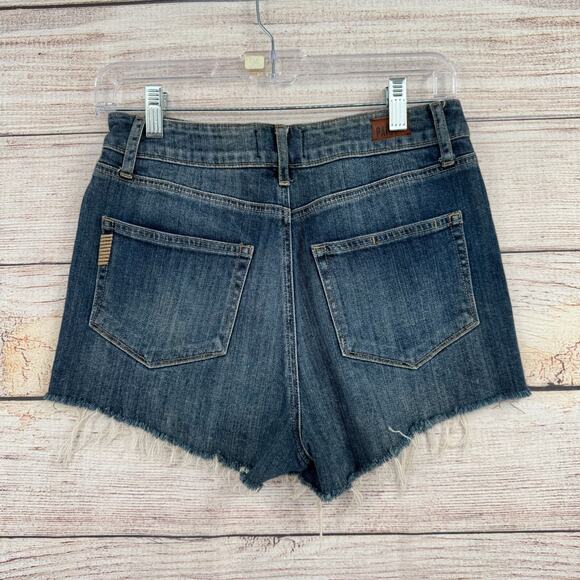 Paige Cut off Denim Jean Shorts Women's Size 27 Blue Medium Wash Denim - Picture 2 of 11